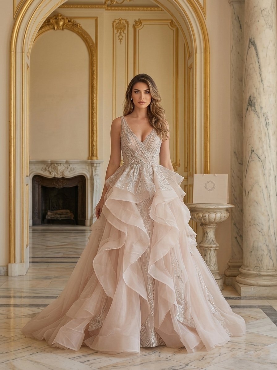 Engagement and kosha couture gown by HANIYE, Dubai