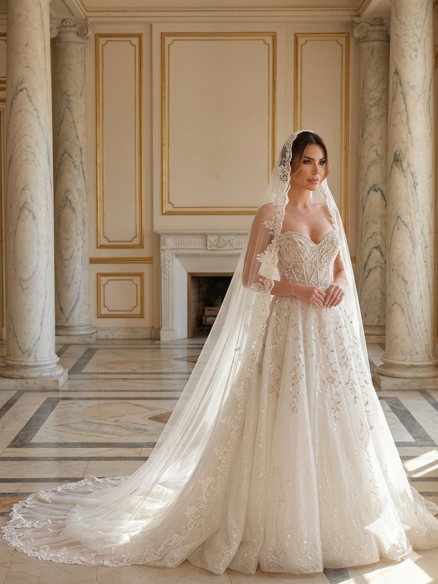 Khaleeji and Arabic bridal couture gown by HANIYE, Dubai