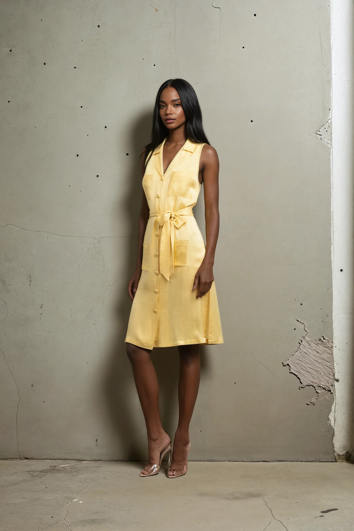 Edition 03 — No. 025 — sunshine belted shirt dress, one-of-one couture piece, Haniye atelier Dubai
