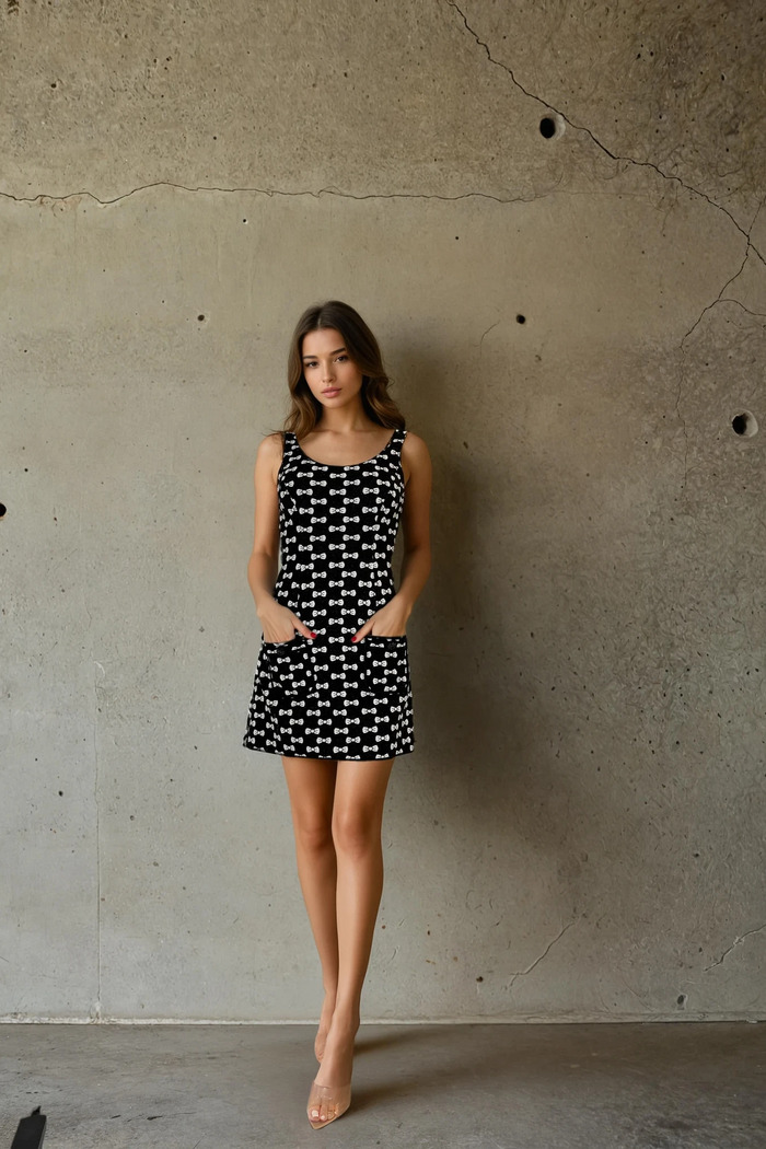 Edition 05 — No. 009 — monochrome shift mini dress, one-of-one couture piece, Haniye atelier Dubai