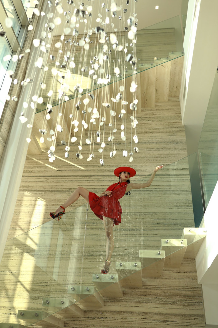 Edition 08 — No. 033 — red flounce mini dress, one-of-one couture piece, Haniye atelier Dubai